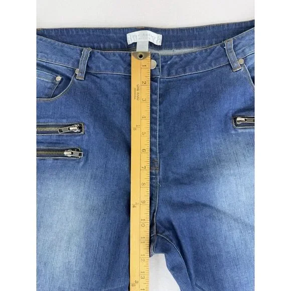 Boo Radley Ankle Jeans Zipper Pockets Moto Grunge Emo Goth Womens Size 16 - Picture 4 of 12